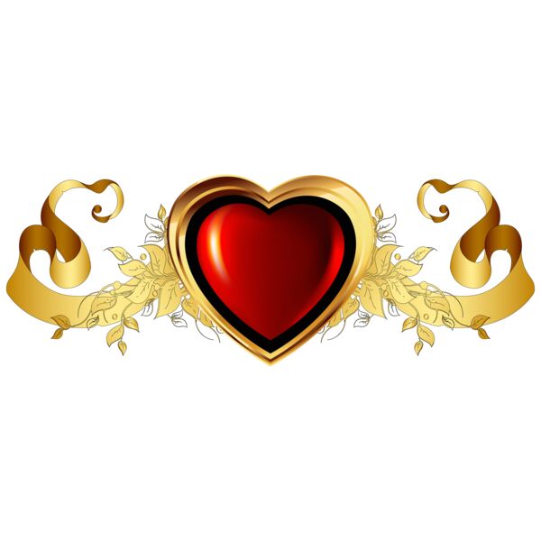 Gold Red Heart Thumbnail