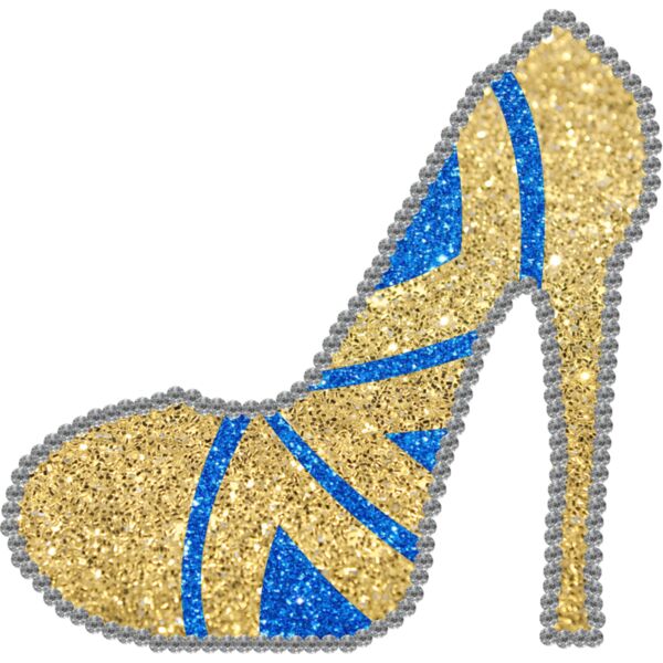 Bedazzled Blue Gold Heel Thumbnail